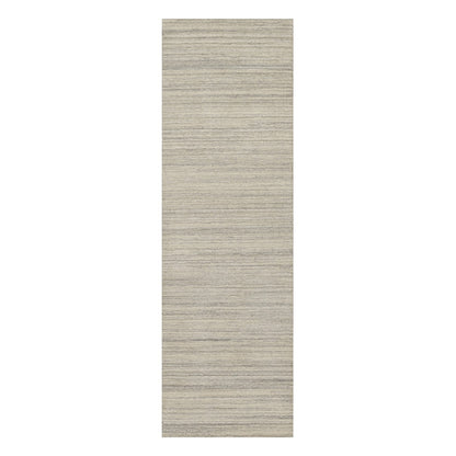 2'5"X8' Beige Plain Modern Design Undyed Pure Wool Hand Loomed Runner Rug