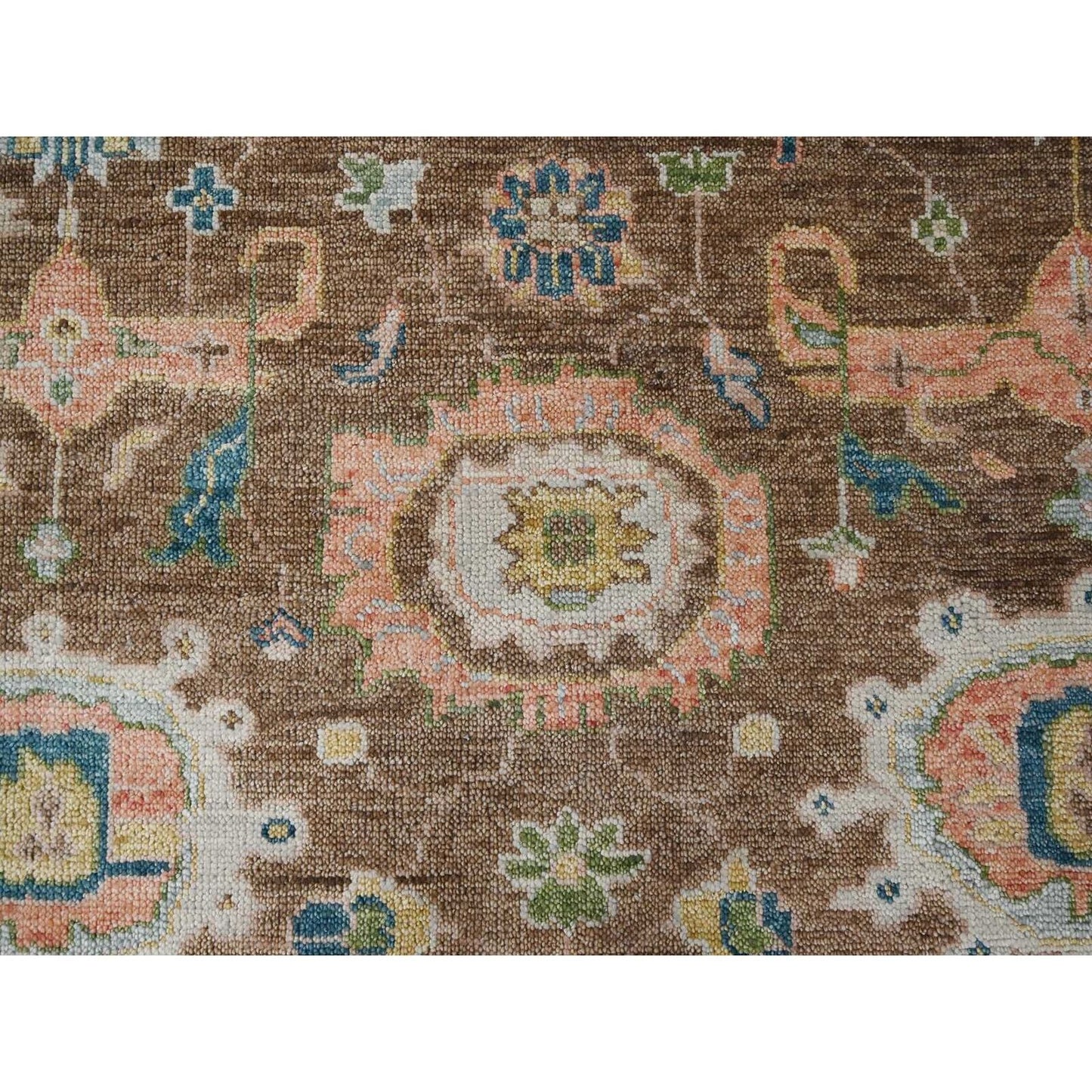 12'X17'9"Brown Oushak Design Hand Knotted Wool Oversize Oriental Rug