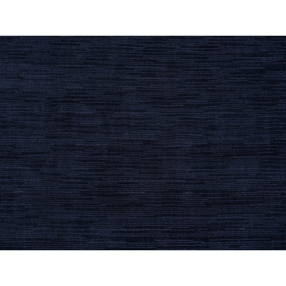 9'X12' Yankees Blue Plain Loom Knotted Wool And Plant Based Silk Rug