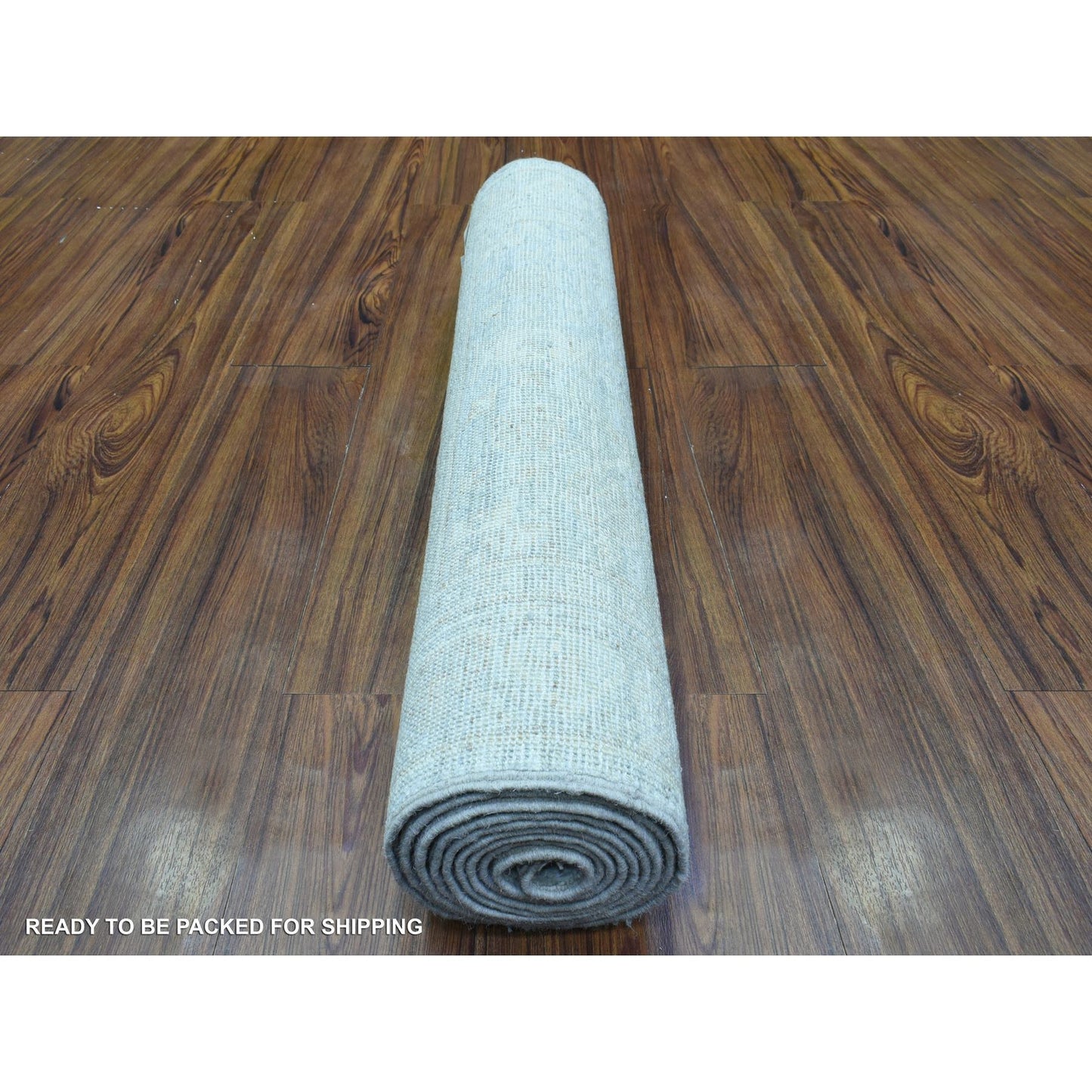 2'8"X9'6" Blue, Hand Knotted Washed Out Peshawar, Soft Wool, Runner Rug