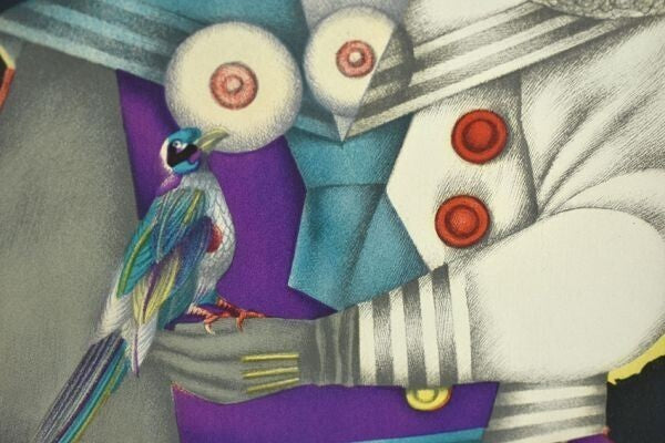 in Richard Lindner Lithograph Print Artwork USA Signed Framed 20.5 x 17.1