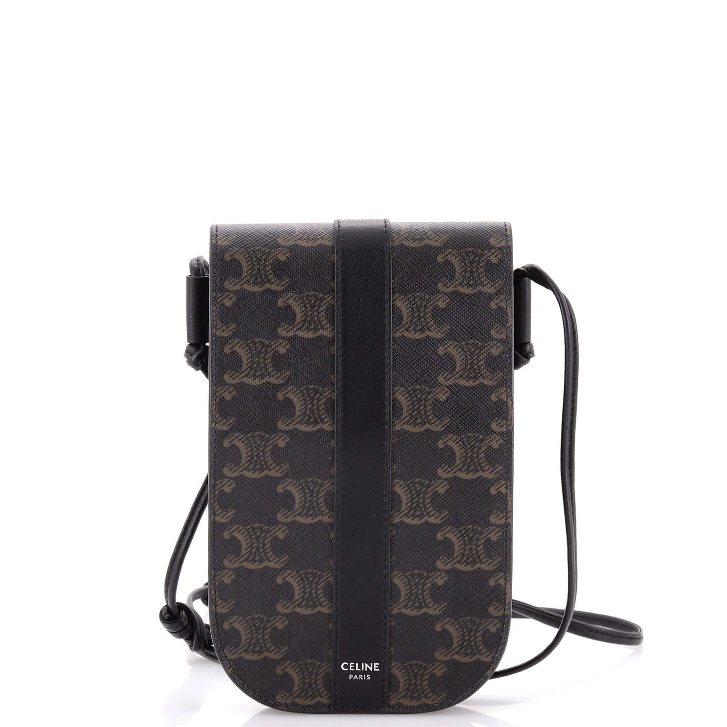 Celine Phone Pouch Crossbody Triomphe Coated Canvas With Leather