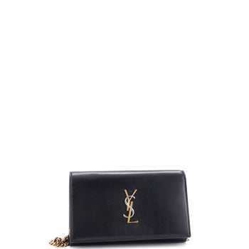 Saint Laurent Classic Monogram Wallet On Chain Leather