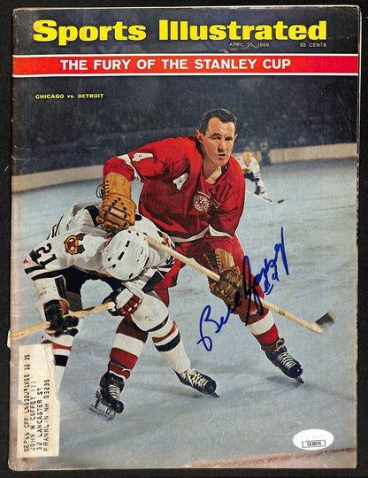 Bill Gadsby Hof Detroit Red Wings Signed 1966 Sports Illustrated Jsa 197855