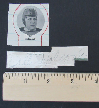 Bill Holcomb Texas Tech/Pittsburgh Steelers Signed Cut With Pic 150177