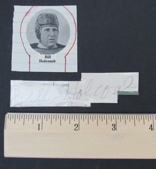Bill Holcomb Texas Tech/Pittsburgh Steelers Signed Cut With Pic 150177