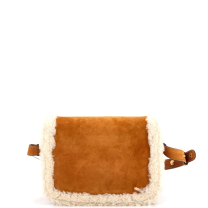 Gucci Horsebit 1955 Shoulder Bag Suede With Shearling Small