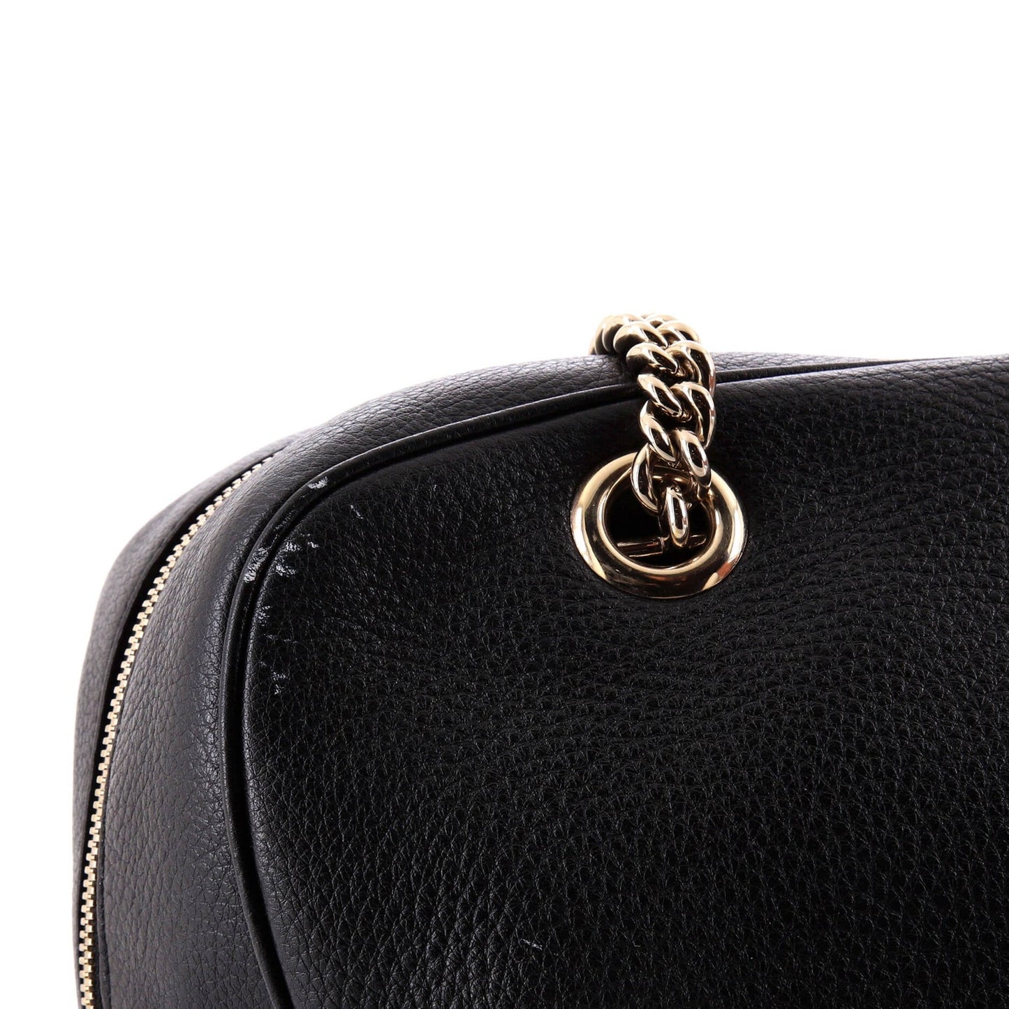 Gucci Soho Chain Zip Shoulder Bag Leather Medium