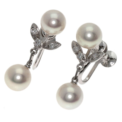 Gold MIKIMOTO Pearl Diamond Earring K14 White