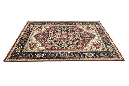 Heriz Serapi Oriental Rug Floral Style Large