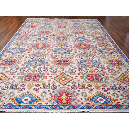 12'X17'9" Camel Geometric Design Wool Hand Knotted Oversize Oriental Rug