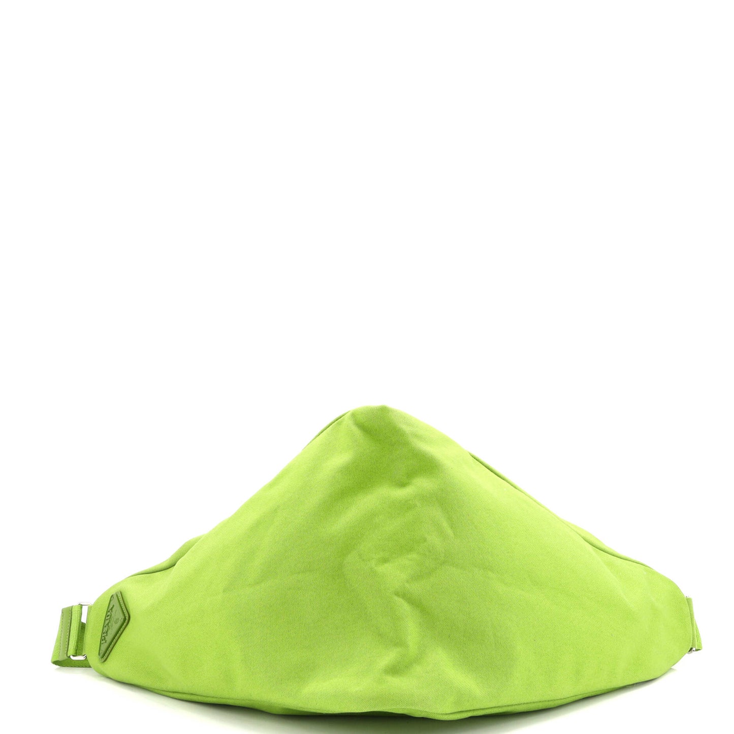 Prada Triangle Logo Zip Crossbody Bag Embossed Canvas Large