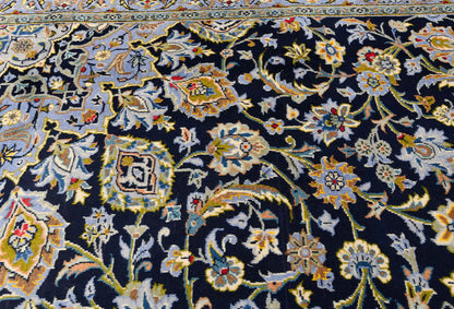 Handmade Oriental Rug Purple-Navy Medallion