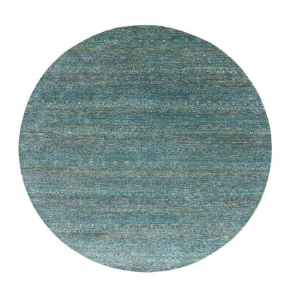 8'X8' Green Hand Knotted Kohinoor Herrita 100% Wool Round Oriental Rug