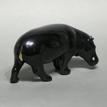 Loet Vanderveen Limited Edition ED1000 Bronze Hippopotamus Gold Sign Sculpture