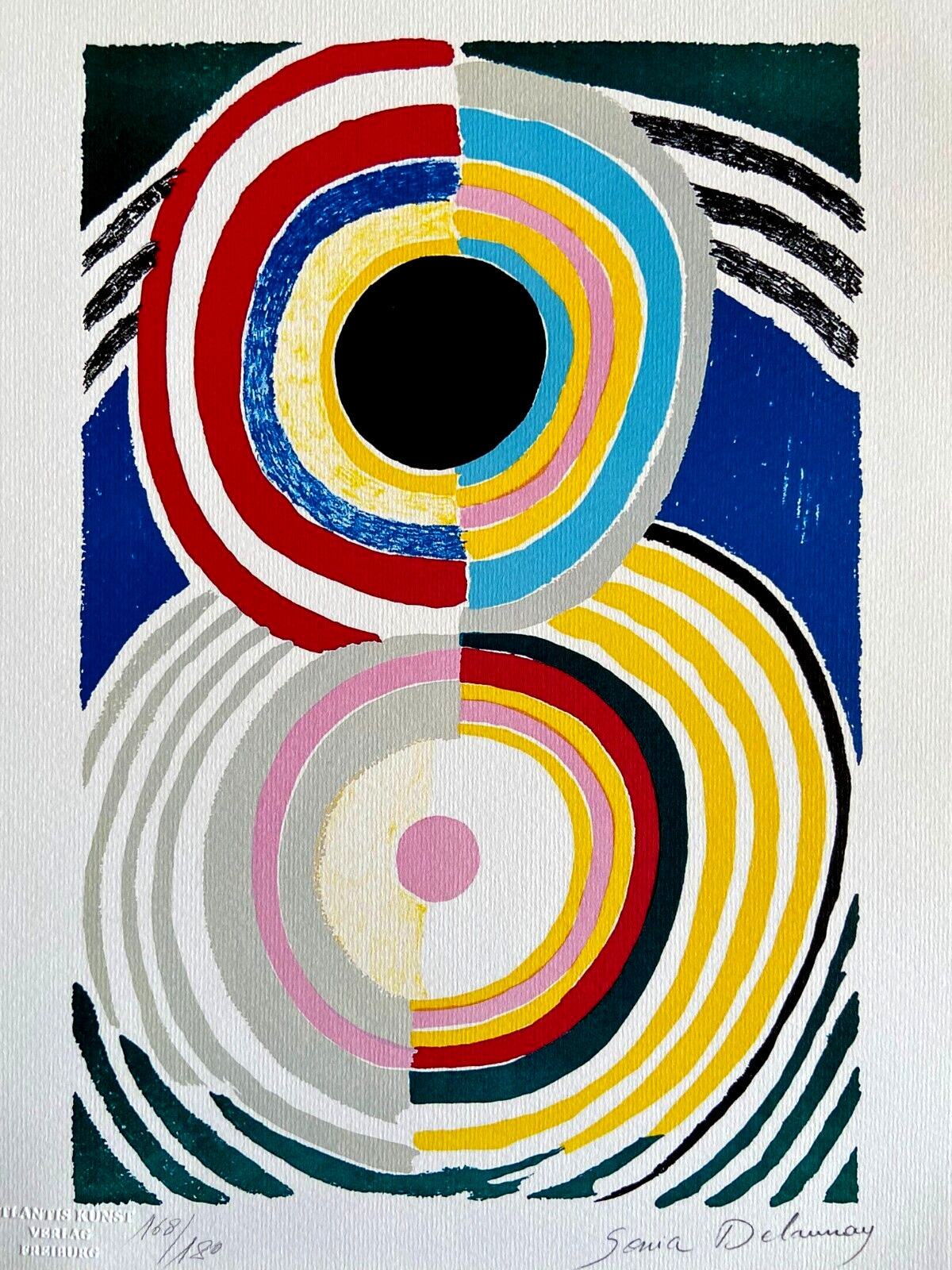 Sonia Delaunay Lithograph Coa Signed Op Numbered In Pencil 180 Ex