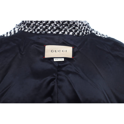 Gucci Women'S Button Up Belted Long Coat Tweed