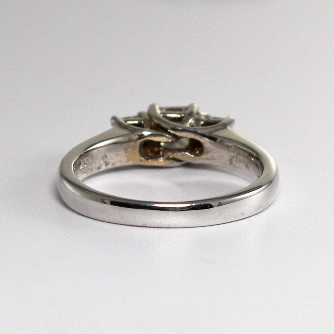 14K White Gold Three-Stone Diamond Engagement