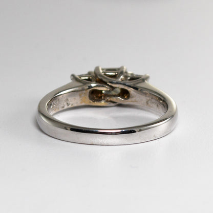 14K White Gold Three-Stone Diamond Engagement