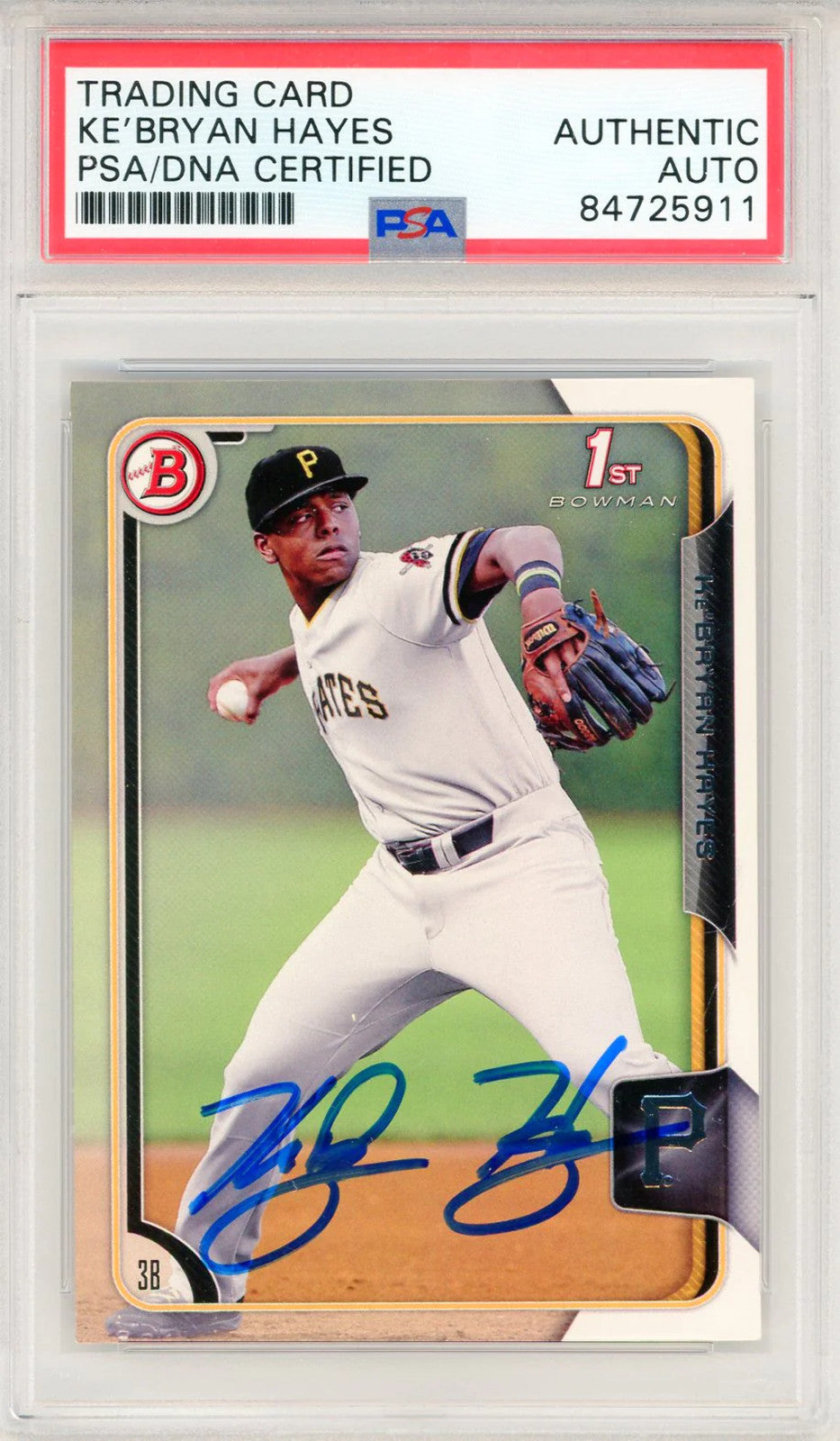 Ke'Bryan Hayes Autographed 2015 Bowman 1St Bowman Card #137 (Psa Auto)