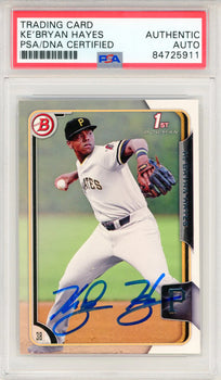 Ke'Bryan Hayes Autographed 2015 Bowman 1St Bowman Card #137 (Psa Auto)