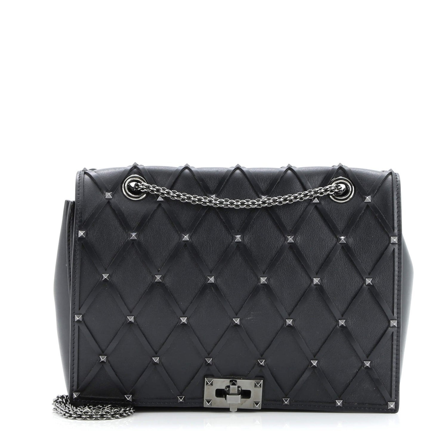 Valentino Garavani Rockstud Beehive Chain Flap Bag Quilted Leather Medium