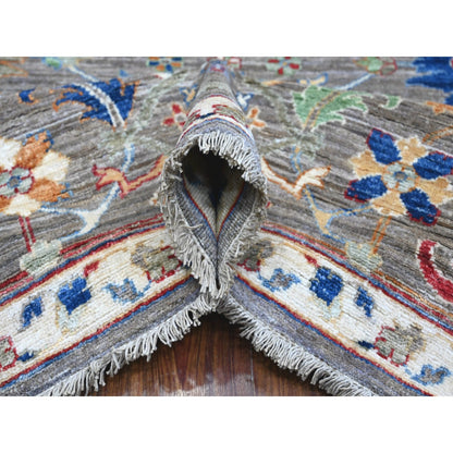 8'1"X10' Gray Aryana Ziegler Mahal Hand Knotted Shiny Wool Oriental Rug