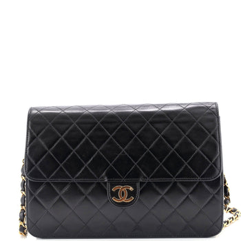 Chanel Vintage Clutch With Chain Quilted Leather Medium