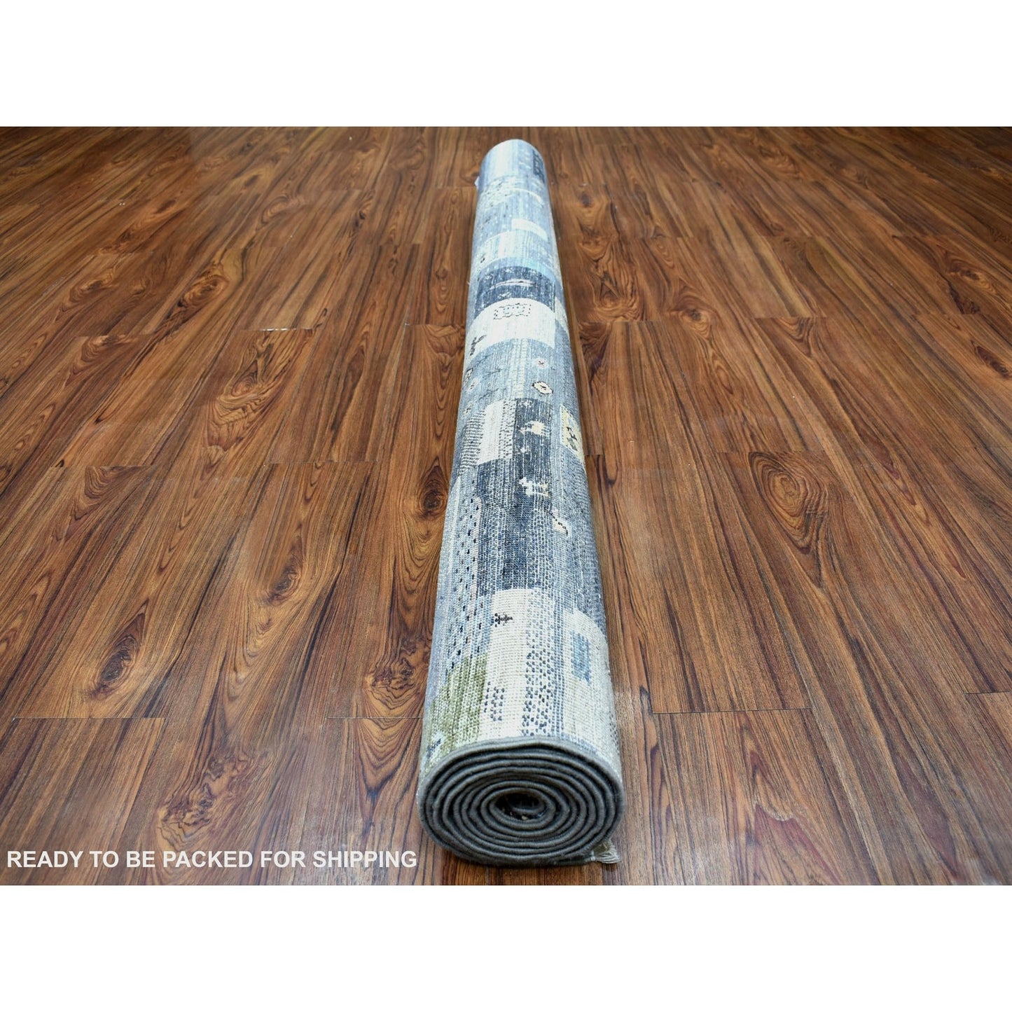 5'10"X9' Hand Knotted Wool Kashkuli Gabbeh Black Blue And Gray Rug