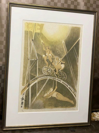 Camille Hilaire - The Circus Signed Original Lithograph Print Ed80 Framed