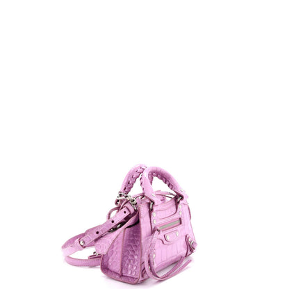 Balenciaga Neo Classic City Bag Crocodile Embossed Leather Nano