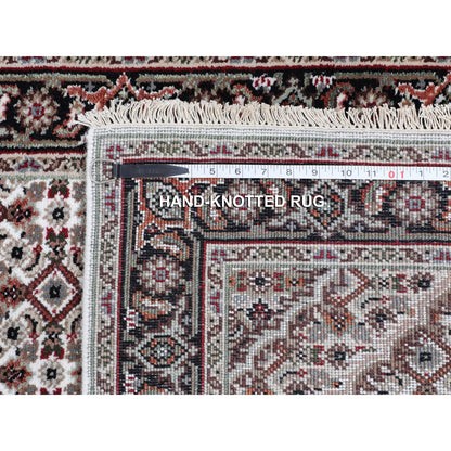 2'8"X10'1" Ivory Mahi Fish Design Wool And Silk Hand Knotted Runner Rug