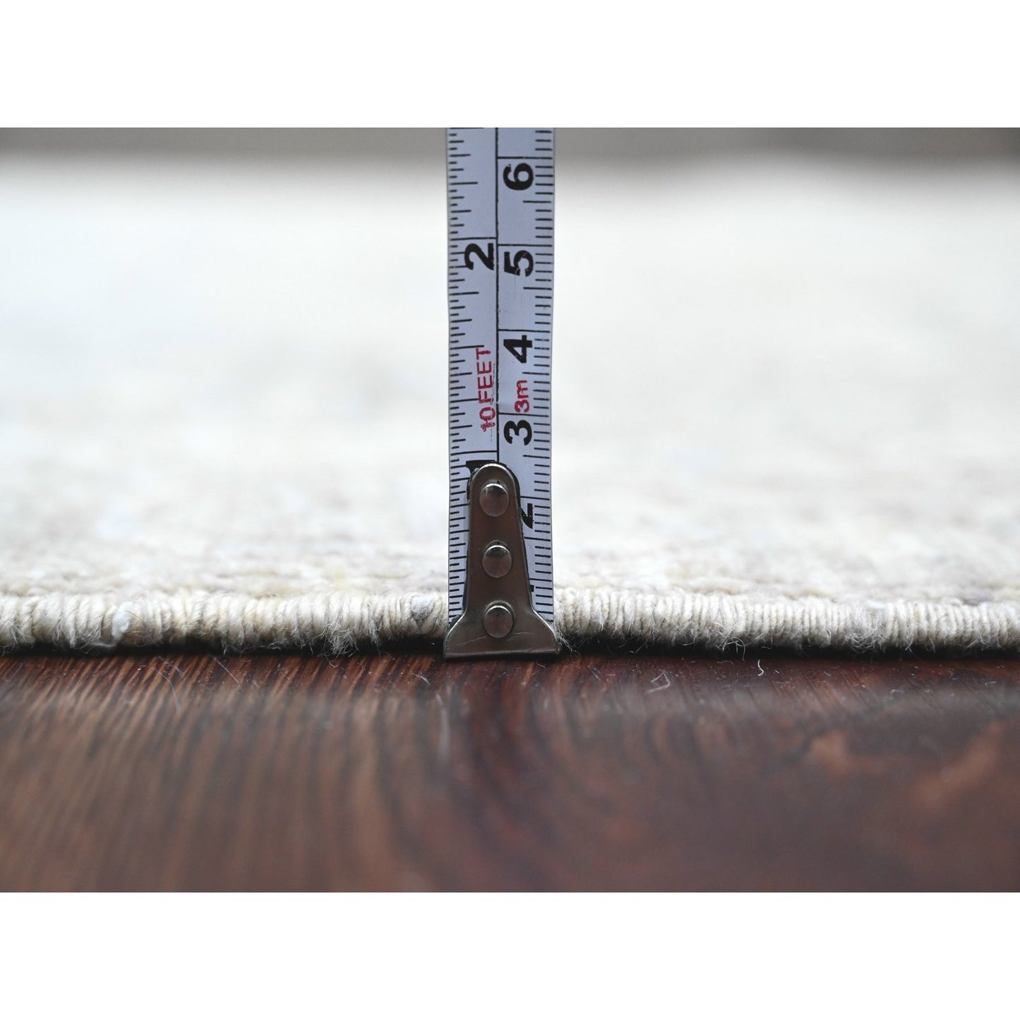 2'8"X16'1" Gray Washed Peshawar Leaf Design Hand Knotted Wool Runner Rug