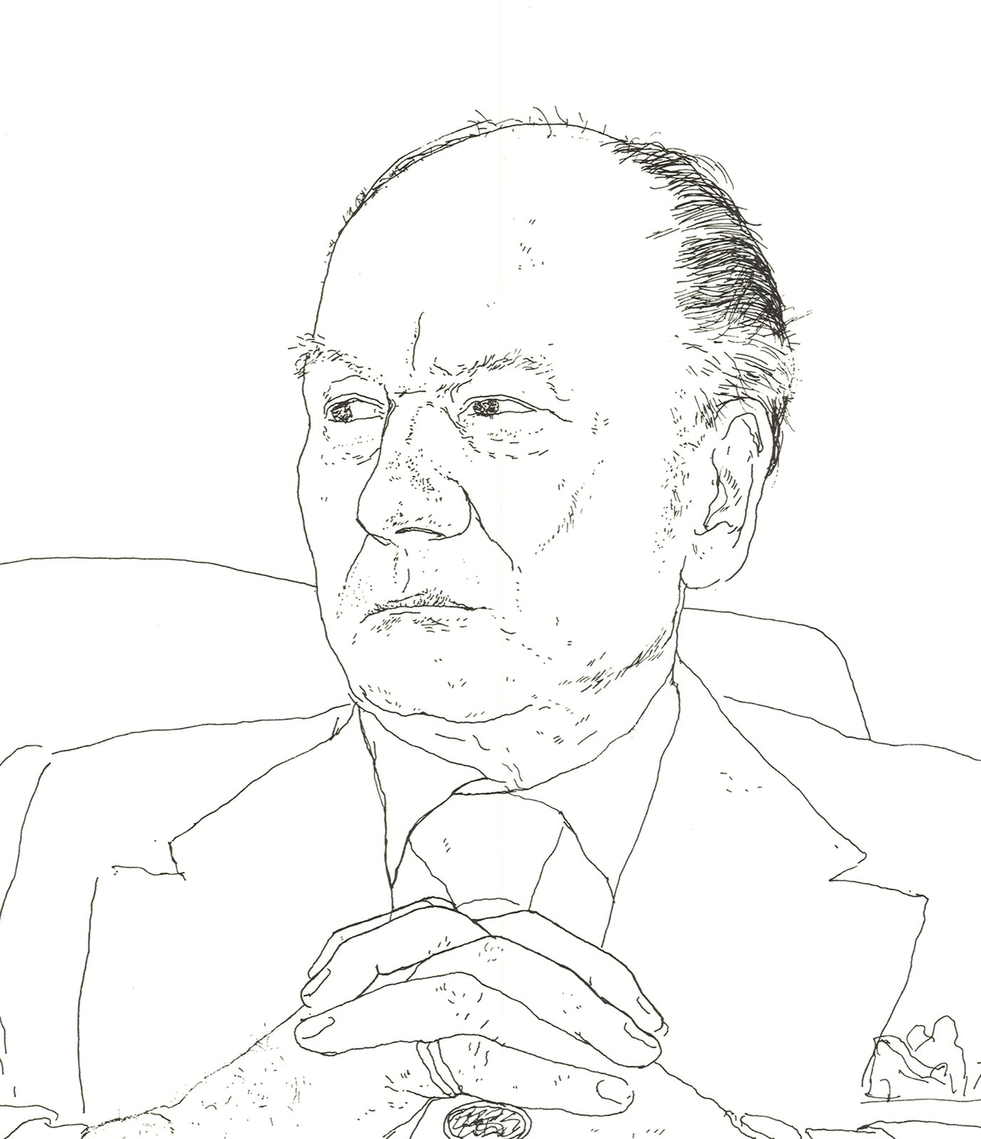 David Hockney Portrait Of Sir John Gielgud " Lithograph Pop Art