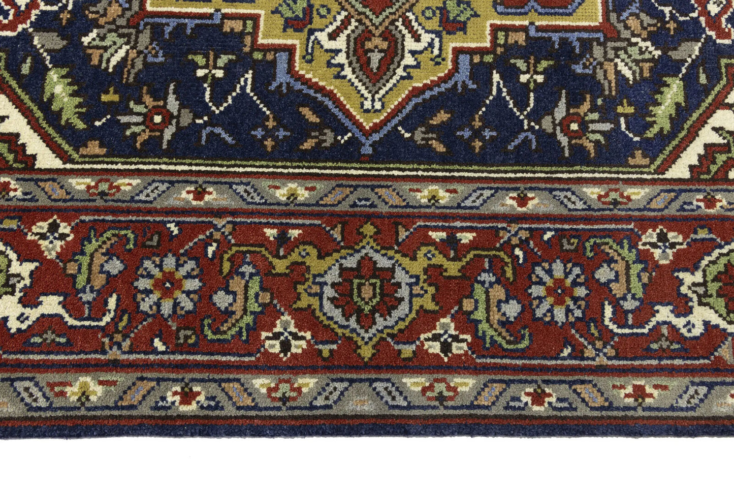 Geometric Heriz Serapi Oriental Rug Dining Room
