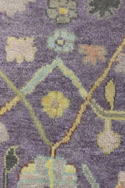 Hand-Knotted Muted Oushak Rug Colorfast Oriental