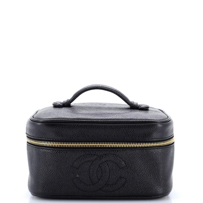 Chanel Vintage Timeless Cosmetic Case Caviar Medium