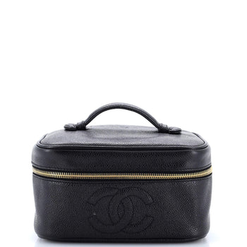 Chanel Vintage Timeless Cosmetic Case Caviar Medium