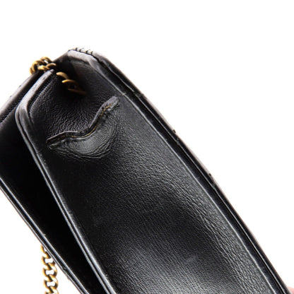 Gucci Gg Marmont Chain Flap Bag Embellished Matelasse Leather Mini