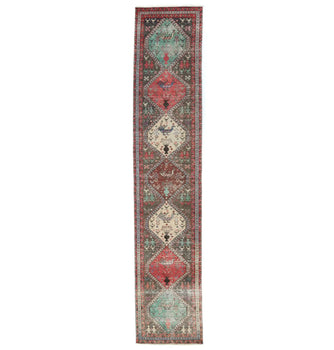 Vintage Oriental Runner Rug Tribal Farmho Hallway