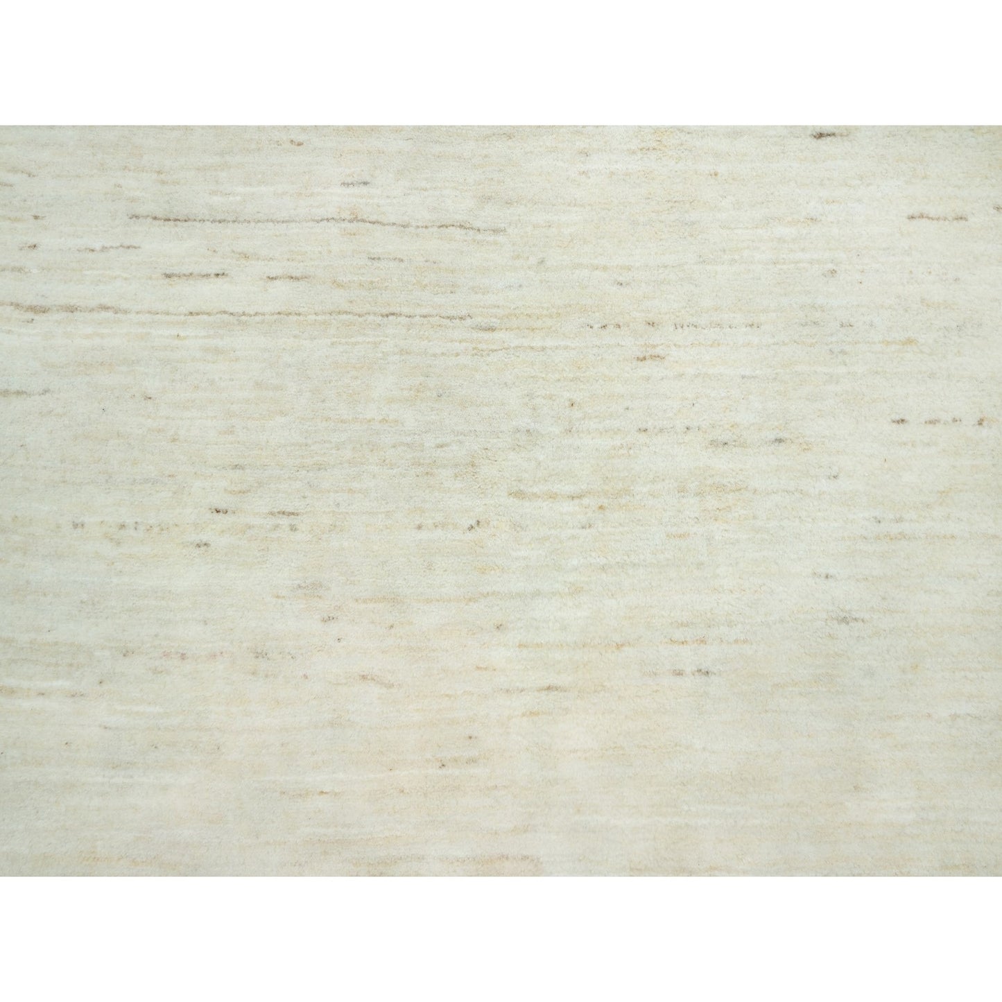 3'10"X5'10" White Plain Luxurious Wool Thick And Plush Hand Knotted Rug