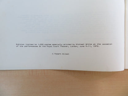 Robert Wilson Lucinda Childs I Was Sitting On My Patio 1St Edition 1978 London