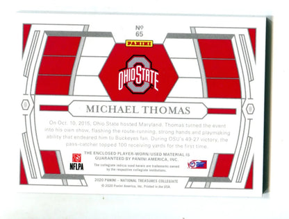 Michael Thomas 2020 Panini Treasures Collegiate #65 Jersey Patch Card /25