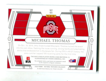 Michael Thomas 2020 Panini Treasures Collegiate #65 Jersey Patch Card /25