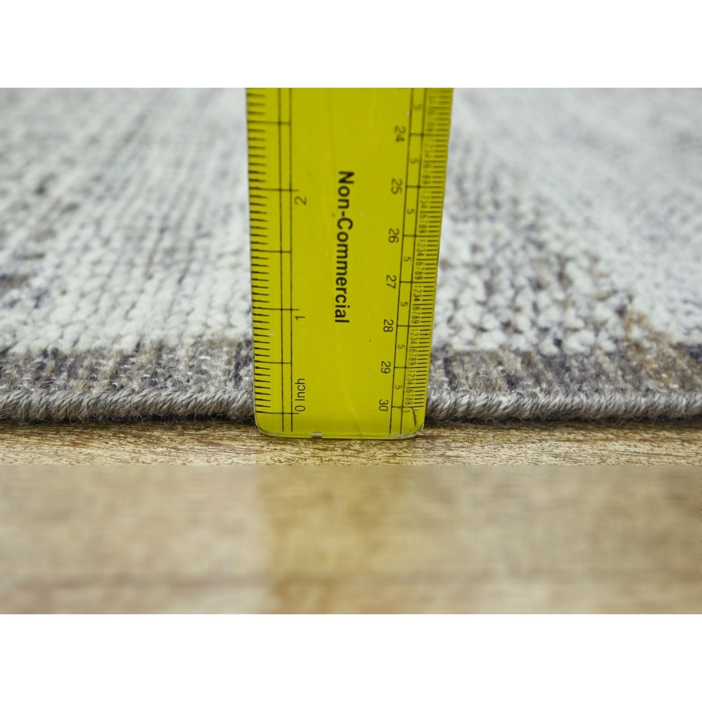 2'7"X6'2" Brown Hand Knotted Rug Pure Wool Oxidized Grass Design Runner