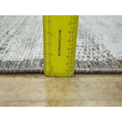 2'7"X6'2" Brown Hand Knotted Rug Pure Wool Oxidized Grass Design Runner