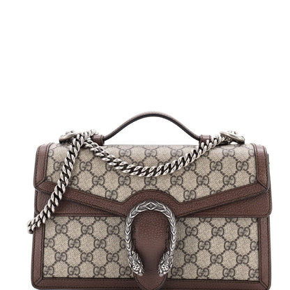 Gucci Dionysus Top Handle Chain Bag Gg Coated Canvas Small