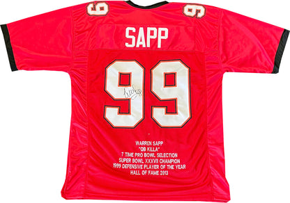 Warren Sapp Autographed Tampa Bay Buccaneers Embroidered Jersey (Psa)