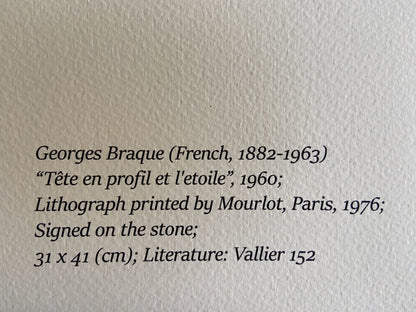 Georges Braque Lithograph Coa Signed Op Published - Seurat