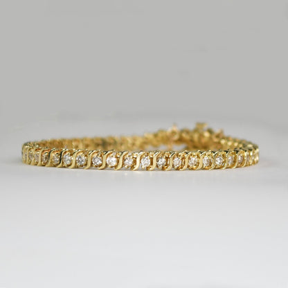 14K Yellow Gold Diamond Tennis Bracelet 2.00Ct
